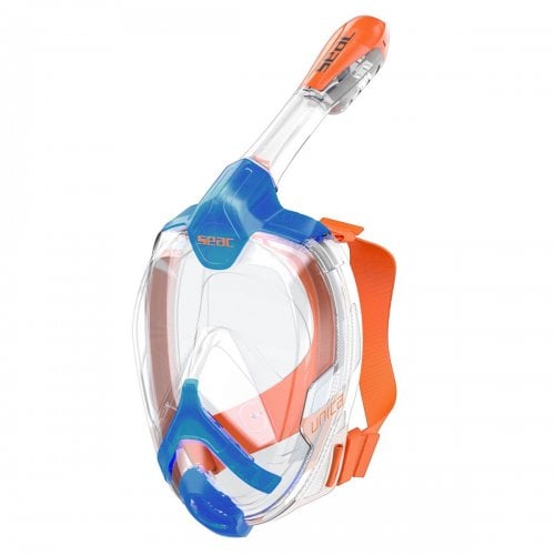 orange and blue face mask