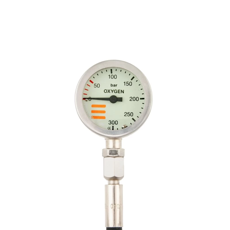 Manometr TECLINE O2 tlenowy - wąż 20cm