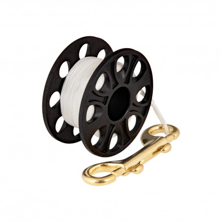 TECLINE Spool 15m with brass 100 mm snap