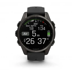 Garmin fenix 8 43 mm, AMOLED Sapphire, Carbon grey DLC titanium z paskiem silikonowym czarnym
