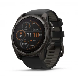 Garmin fenix8 51 mm, Solar, SapphireCarbon grey DLC titanium pasek silikon czarny / Pebble grey