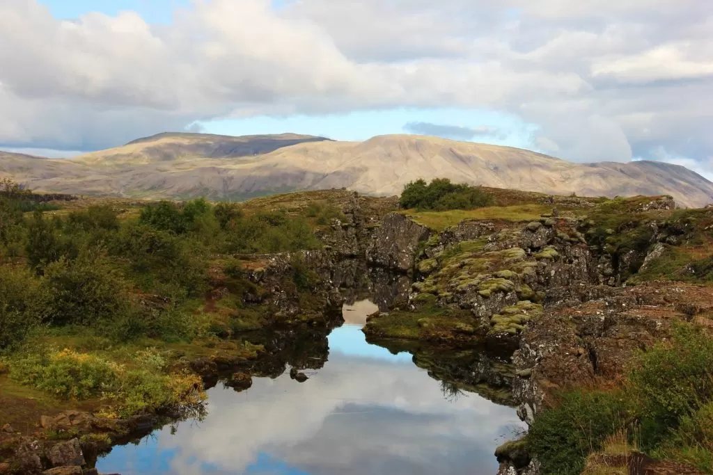 Krajobraz Islanii w Parku Narodowym Thingvellir